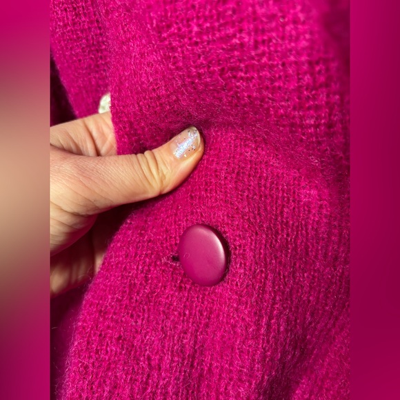 Vintage P.G.E. Mohair Knit Coatigan Blazer • Majestic Magenta • Oversized Luxe - Picture 7 of 17